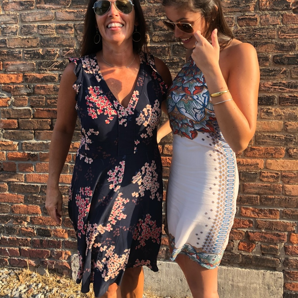 URBAN OUTFITTERS: cream + floral high neck dress